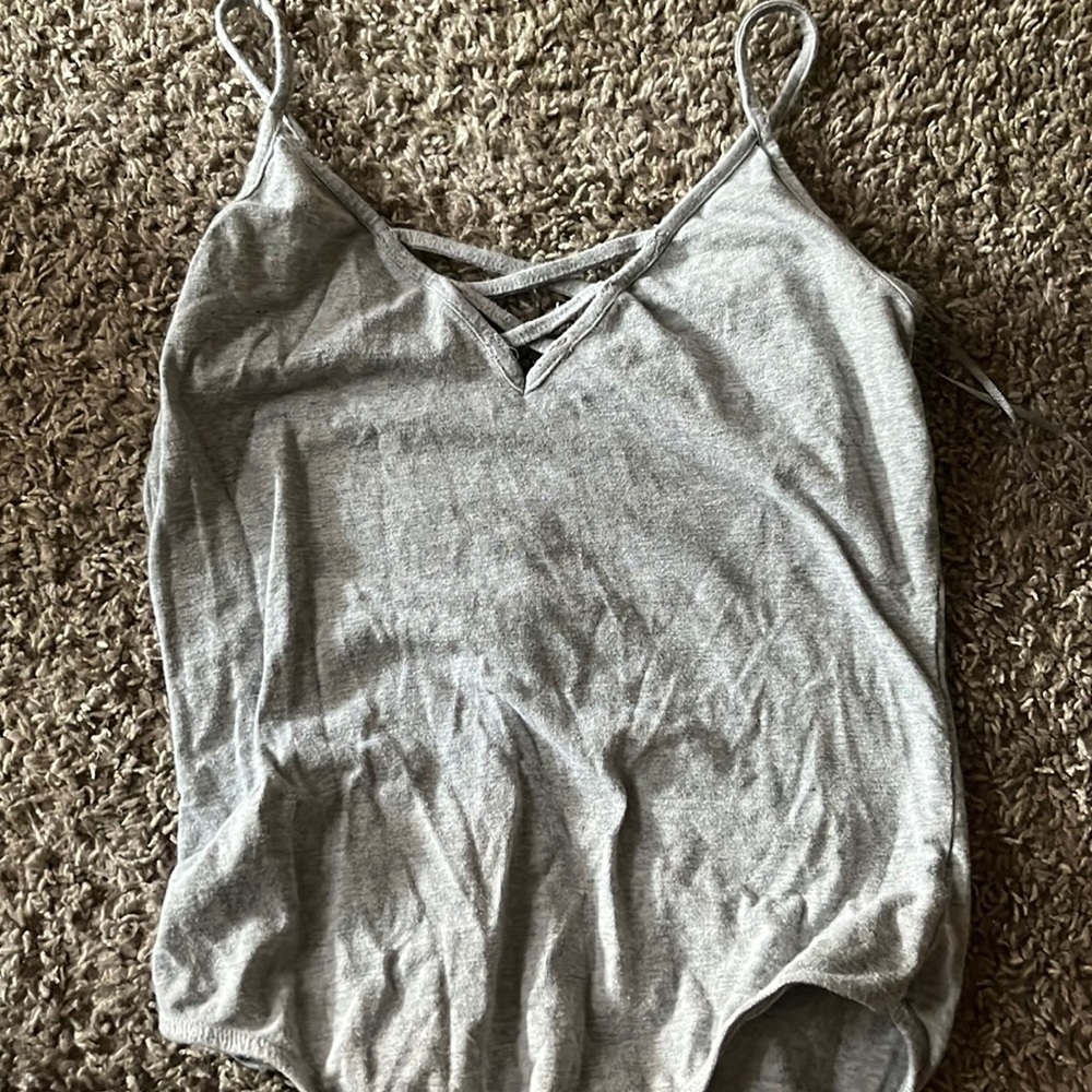 gray bodysuit